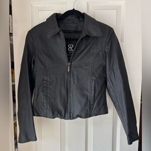 Banana Republic Leather Jacket - Women’s Black Leather Moto Jacket. Size Medium